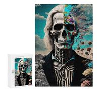 Puzzles 300 PCS para adultos Calavera colorida en negro y blanco para adolescentes, rompecabezas, juguetes, decoración de pared, análisis y lógica, regalos de Navidad y cumpleaños, 300 piezas