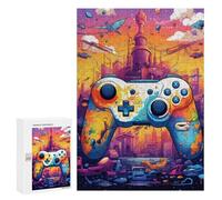 Puzzles 300 PCS Para Adultos Vibrant Gaming Controller Artwork -139 Puzzle Juguete Decoración de Pared Pero Divertido Y Humorístico, Regalos de Cumpleaños Únicos 300 PCS