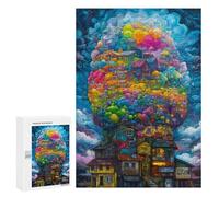 Puzzles 300 PCS Para Adultos Whimsical Cloud Cityscape Puzzle Juguete Decoración de Pared Pero Divertido Y Humorístico, Regalos de Cumpleaños Únicos 300 PCS