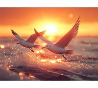 Puzzles 3000 Piezas, Puzzle Madera Gaviota Puesta de Sol, n-200 | Rompecabezas 122x81cm, Puzzles Adultos, Puzzle Educa, Rompecabezas para Toda la Familia, Juego de Habilidad Inteligente