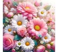 Puzzles 35 Piezas Adultos, DIY Rompecabezas para Adultos 35 Piezas, Entretenimiento Creativo, Desafío Ideal para Verdaderos Fanáticos, Tema:Margarita Rosa Floral