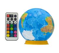 Puzzles 3D Global, Global Model Puzzles Kits for Adults,Juguete Globe Jigsaw con iluminación LED - Característica de Noche, decoración del hogar educativo para Les, Eles, Niños, Niñas