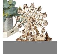 Puzzles 3D para adultos, modelo de rueda grande juego cerebral | 183 piezas con luces LED y kit de música modelo de madera | para relajarse en casa, regalo para adultos adolescentes