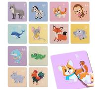 Puzzles 3D - Puzzle Educativo para, De Aprendizaje De Animales Y Frutas | Juego De Reconocimiento Y Reflexión para Jardines de Niños, Escuela & Viajes | Colorido de Papel
