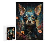 Puzzles 500 PCS para adolescentes Colorido mosaico perro retrato rompecabezas para adultos juegos de relajación una obra de arte para cumpleaños, Navidad 500 PCS