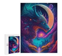 Puzzles 500 PCS para adolescentes Dragon Moon Fantasy -12 Puzzles Juegos de Relajación Promueven la memoria toda la familia 500 PCS