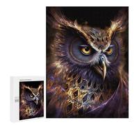 Puzzles 500 PCS para Adolescentes Magical Glowing Owl Artwork -1 Puzzles Juegos de Relajación Promueven la Memoria Toda la Familia 500 PCS