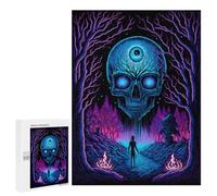 Puzzles 500 PCS para Adolescentes Neón Forest The Enchanted Path Puzzles para Adultos Juegos de Relajación Difícil Desafío de Aprendizaje Desafiante 500 PCS