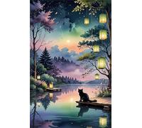 Puzzles 500 Piezas Adultos Gato Lago Selva, Juguete Desafío y Juego Educativo, Ejercita Paciencia y Destreza Rompecabezas 500 Piezas