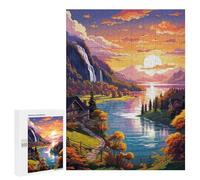 Puzzles 500 unids para adolescentes Autumnal Lake Sunset Puzzle para adultos Juegos Divertidos Una obra de arte Ayuda a tu cerebro a hacer que trabajen 500 unids