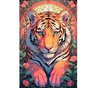 Puzzles 520 Piezas Adultos Flor Tigre Animal, Juguete Desafío y Juego Educativo, Ejercita Paciencia y Destreza Rompecabezas 520 Piezas