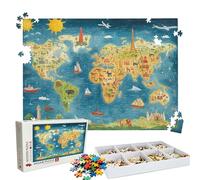 Puzzles Abstracto Mapa | Puzzle 1500 Piezas XL 87x57 cm | Rompecabezas Madera Desafiante para Adultos | con Exquisita Caja de Embalaje | para Decorar Toda La Familia | Rompecabezas Adultos W3H-616