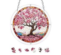 Puzzles acrílicos, colgante de ventana de árbol de 18,8 cm, acrílicos, decoración de jardín, regalo interior al aire libre, jardín, mamá tía mujer, hombre, cumpleaños