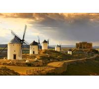 Puzzles Adultos 1000 Piezas, España Castilla-La Mancha Cinco Molinos De Viento Brain Challenge Jigsaw Puzzle 75X50Cm