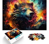 Puzzles Adultos 1000 piezas Puzzle Oso Violento y Enojado Obra de Arte 26x38cm Colección de artistas Bellas Artes para Adolescentes de 14 Años y Más