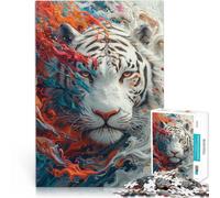Puzzles Adultos 2000 piezas Arte Tigre Blanco Juegos educativos para el hogar Juguetes de bricolaje Entrena tu cerebro y tus manos 27,56 pulgadas x 39,37 pulgadas Adolescentes a partir de 14 años
