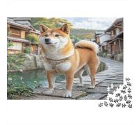 Puzzles Adultos Mascota Perro Lindo: Shiba Inu en Camino del Pueblo para Toda la Familia Mujeres, Regalos para Hombres 70x50cm/1000 Piezas
