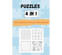 Puzzles Book 4 in 1: 60 Large Print Puzzles For Adults and Seniors: Sudoko, Mazes, Minefinder and Word Search.