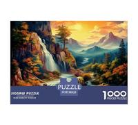 Puzzles Cascada 1000 Piezas De para Adultos, Rompecabezas Atardecer Pastoral Adultos, Juego Familiar Regalos Creativos 38x26cm/1000pcs