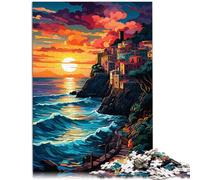 Puzzles Cinque Terre 1000 piezas Puzzle Juego 19.7 x29.5 pulgadas Rompecabezas de madera para adultos y niños a partir de 14 años Puzzle Regalos de cumpleaños de Navidad