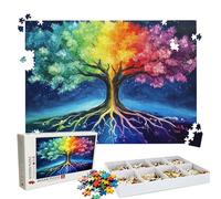 Puzzles color Árbol la Vida(2) | Puzzle 3000 Piezas XL 122x81 cm | Rompecabezas Madera Desafiante para Adultos | con Exquisita Caja de Embalaje | Decorar Toda La Familia | Rompecabezas Adultos W3H-558