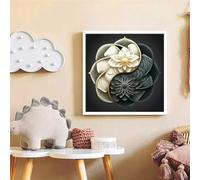 Puzzles de 1000 Piezas par Adultos Pétalo Blanco Negro, 65x65cm un Rompecabezas Adultos Desafiante, Puzzles para Toda la Familia, Regalos para Mujeres Hombres