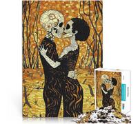 Puzzles de 1000 Piezas para Adolescentes Abrazo de Esqueleto Juguete Educativo de Aprendizaje Adecuado para decoración de Escritorio. 75x50cm