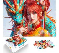 Puzzles de 1000 Piezas para Adolescentes Armonía de Dragones Matar el Tiempo en Vacaciones en casa Decoración del hogar 38x26cm