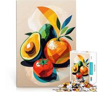 Puzzles de 1000 Piezas para Adolescentes Armonía de Frutas abstractas y vívidas - Arte de Pared de Cocina Moderna Juego Educativo Familiar Apto para Parejas 52x38cm