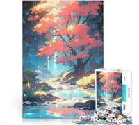 Puzzles de 1000 Piezas para Adolescentes Arroyo Tranquilo del Bosque Actividad Familiar con Piezas de Formas aleatorias Que se entrelazan Completamente 75x50cm