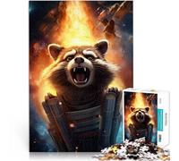 Puzzles de 1000 Piezas para Adolescentes Arte de Mapache Entrena tu Cerebro y Tus Manos con Piezas de Formas aleatorias Que se entrelazan Completamente 52x38cm