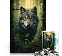 Puzzles de 1000 Piezas para Adolescentes Arte del Lobo Entrena tu Cerebro y Tus Manos Actividades Divertidas en casa, Regalos de cumpleaños, Regalos de Viaje, 38x26cm