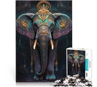 Puzzles de 1000 Piezas para Adolescentes Arte del Rey Elefante Matar el Tiempo en Vacaciones en casa Regalo para cumpleaños 75x50cm
