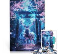 Puzzles de 1000 Piezas para Adolescentes Arte del Santuario del Ciervo Sagrado Difícil Difícil Regalos para Amigos y Familiares 52x38cm