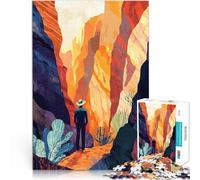 Puzzles de 1000 Piezas para Adolescentes Arte Inspirador del Caminante del cañón Diversión Familiar Decoración del hogar 38x26cm