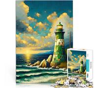 Puzzles de 1000 Piezas para Adolescentes Arte Kintsugi del Faro Juguete de desafío de Juego Educativo Regalos de Amigo Secreto 38x26cm