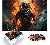 Puzzles de 1000 Piezas para Adolescentes Astronauta en Llamas Juguete Educativo para aliviar el estrés Mejorar el Amor Entre Parejas 38x26cm
