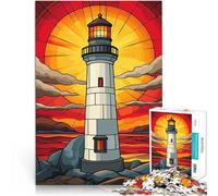 Puzzles de 1000 Piezas para Adolescentes Atardecer en el Faro Juguete Educativo de Aprendizaje Colección de Artistas, Bellas Artes 75x50cm