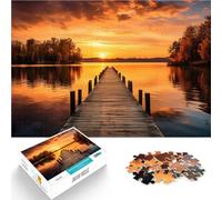 Puzzles de 1000 Piezas para Adolescentes Atardecer en el Muelle en el mar Juego Intelectual de Juguete Regalo para cumpleaños 38x26cm