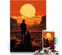 Puzzles de 1000 Piezas para Adolescentes Atardecer en el Salvaje Oeste Juego práctico con Piezas de Formas aleatorias Que se entrelazan Completamente 75x50cm