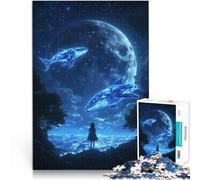 Puzzles de 1000 Piezas para Adolescentes Ballenas de la Noche Estrellada Juego de ingenio Cada Pieza es única: un desafiante y Divertido Juego Familiar 75x50cm