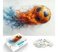 Puzzles de 1000 Piezas para Adolescentes Balón de fútbol ardiente Juguetes para aliviar el estrés Decoración del hogar 38x26cm
