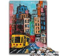 Puzzles de 1000 Piezas para Adolescentes Basquiat City: un Reto para completar, Pero Divertido y Divertido cumpleaños y Regalos de 26x38cm