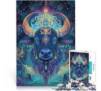 Puzzles de 1000 Piezas para Adolescentes Bestia mítica Toro Juguetes para aliviar el estrés Juego Educativo para cumpleaños y Navidad. 75x50cm