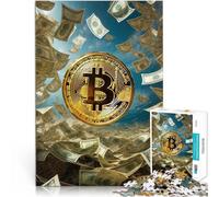 Puzzles de 1000 Piezas para Adolescentes Bitcoin, criptomoneda Juego desafiante y Juego Familiar Juguetes de decoración del hogar 52x38cm