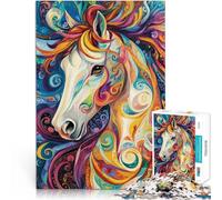Puzzles de 1000 Piezas para Adolescentes Caballo Avatar artístico Reducción del estrés Interesante Regalo de Obra de Arte 38x26cm