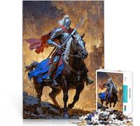Puzzles de 1000 Piezas para Adolescentes Carga del Caballero Real Matar el Tiempo en Vacaciones en casa Regalo de cumpleaños, Regalos 75x50cm