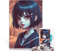 Puzzles de 1000 Piezas para Adolescentes Chica de Anime con Flores de Cerezo Juguetes educativos Cada Pieza es única: un desafiante y Divertido Juego Familiar 50x70cm