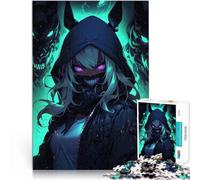Puzzles de 1000 Piezas para Adolescentes Chica de Anime con máscaras de Demonio Juego de Preguntas Juego de desafío único 38x26cm