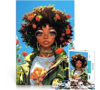 Puzzles de 1000 Piezas para Adolescentes Chica de Anime de Piel Morena Corte de precisión con Piezas de Formas aleatorias Que se entrelazan Completamente 52x38cm